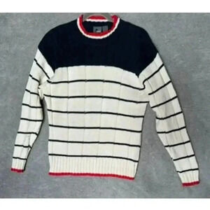 Liz Wear Women's 80's Pullover Knit Sweater Small - Patriotic, Red, White,‎ Blue